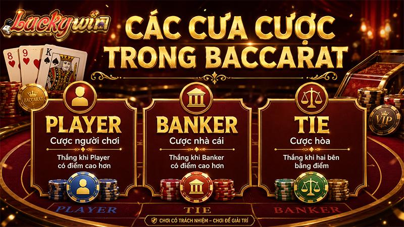 Các cửa cược trong Baccarat